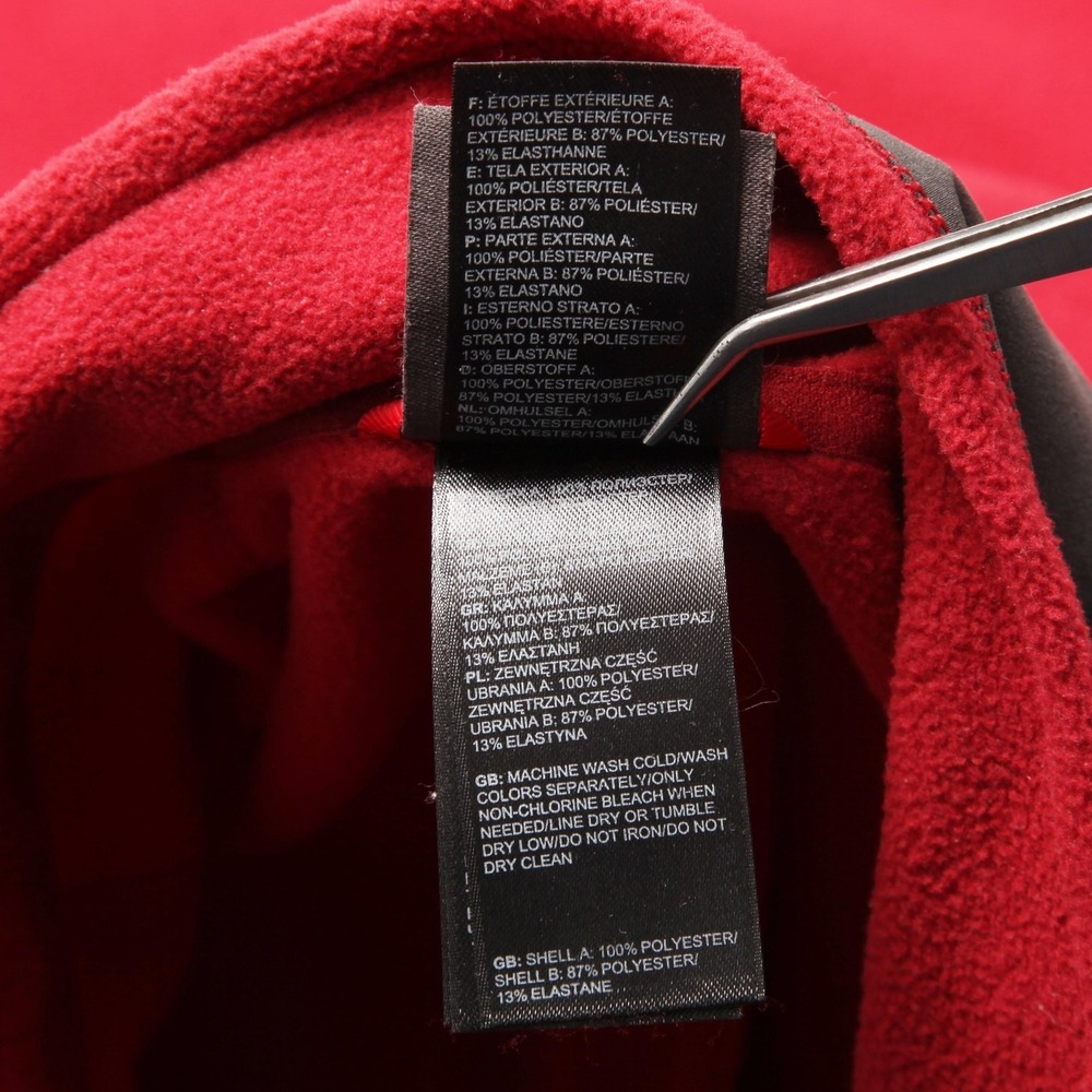 The North Face FlashDry Fleece Pullover Mens Large Red 1/4 Zip Hiking Layer - Picture 8 of 14